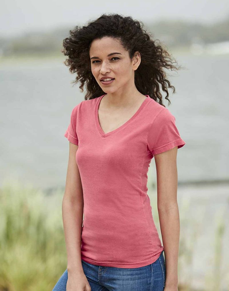 Klassic COMFORT COLORS Ladies Midweight V-neck T-shirt